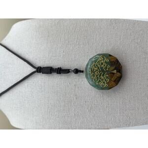 Tree of Life Orgonite Pendant Necklace Tigers Eye